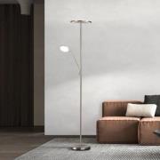 LED-gulvlampe Sorento nikkel Høyde 182 cm 2 lyskilder CCT Touchdim