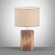 Bordlampe Malik, sandfarget, linnetekstil, høyde 43 cm E27