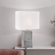 Bordlampe Amiens, hvit/nikkel, høyde 50 cm Lin/metall