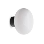 New Works vegglampe Karl-Johan, hvit, marmor, glass, Ø 23 cm