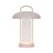 LED-bordlampe Mirano, støvrosa, høyde 29 cm, metall