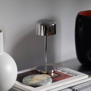 Lucande LED-batteridrevet bordlampe Quill, krom, CCT, dimbar