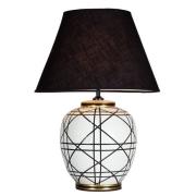 PR Home bordlampe New York, svart, høyde 60 cm, keramikk
