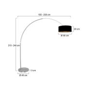 Bue-gulvlampe Sparkled Light stål/svart-gull 240 Chintz