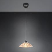 Hengelampe Eluna, rav/svart, Ø 30 cm, glass/metall 1 lyskilde.