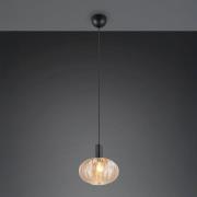 Hengelampe Elvezia, ravfarget, Ø 26 cm, glass, E27