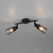 Spotlight Mars, lengde 48 cm, matt svart, 2 lyskilder, metall E14