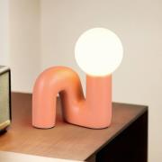 Bordlampe Quinn, oransje, høyde 22 cm, keramikk/glass, G9