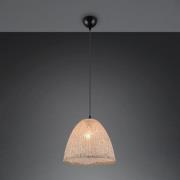 Hengelampe Kibito, kremfarget, Ø 32 cm, tekstil, E27