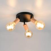 Taklampe Lamego, svart, Ø 29 cm, 3 lyskilder, metall