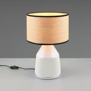 Bordlampe Formentera, hvit/beige, høyde 43 cm Keramikk/papir