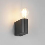 Vegglampe til bad Pratella, bredde 4 cm svart, plast IP44