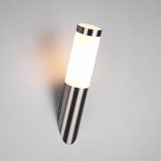 Utendørs vegglampe Trioto, nikkelfarget, høyde 39 cm, stål