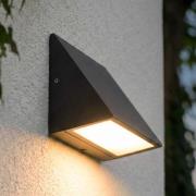 Lindby utendørs LED-vegglampe Triava, svart, aluminium, IP65