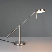 LED-bordlampe Monza, nikkelfarget, høyde 52 cm, metall