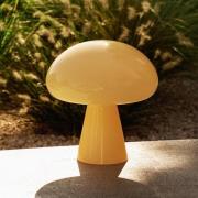 Gubi LED-batteridrevet bordlampe Obello, lysegul, IP44, glass