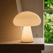 Gubi LED-batteridrevet bordlampe Obello, perlehvit, IP44, glass
