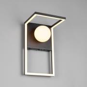 LED-vegglampe Arola, matt svart, bredde 17 cm, metall