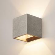 SLV Solid Cube vegglampe i betong, svart