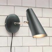 Northern vegglampe Birdy Short, grå/stål