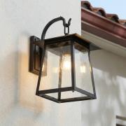 Lucande utendørs vegglampe Xavon, svart, lykt, E27, IP44