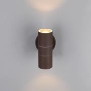 Utendørs vegglampe Turia, rustfarget, høyde 16 cm, metall