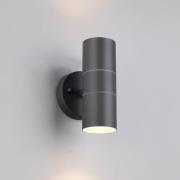 Utendørs vegglampe Turia, antrasitt, høyde 16 cm, metall