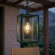 Lucande utendørs pendellampe Ferda, grønn, IP44, glass, E27