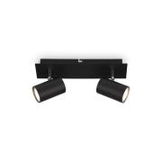 Taklampe Isil A, svart, 2 lyskilder, metall, svingbar