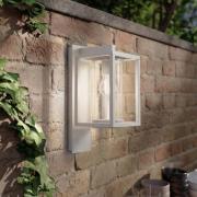 Lucande utendørs vegglampe Ferda, fatning nederst, grå, IP44