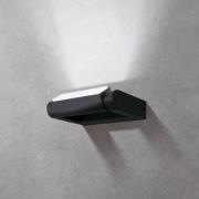 Utendørs LED-vegglampe Brianza, svart, bredde 20 cm, metall