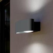 Utendørs LED-vegglampe Chinoa, antrasitt, bredde 27 cm, metall