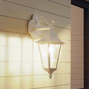 Utendørs vegglampe Navedo, hvit, høyde 47 cm, metall, nedadrettet
