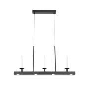 LED-hengelampe Dining, svart, lengde 82 cm, jern, dimbar.