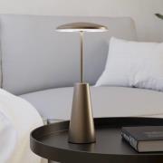 LED-batterilampe Piccola, bronsefarget, høyde 28 cm, IP54