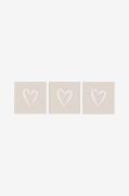 Servietter Pure Heart 33x33 cm Taupe 3 stk 20-pk