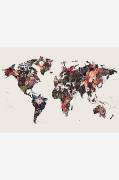 Poster Worldmap flowers