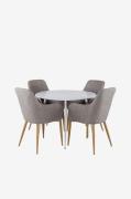 Venture HomeSpisegruppe Plaza med 4 stk spisestoler ComfortHvitSpisegr...