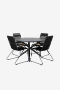 Venture HomeSpisegruppe Nellie med 4 Belinda spisestolerSvartSpisegrup...