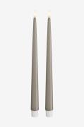 DeluxeHomeartLED Taper Candle Shiny 2,2x28 cm 2 stkBeigeLysFra Homeroo...