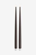 DeluxeHomeartLED Taper Candle Shiny 2,2x38 cm 2 stkBrunLysFra Homeroom