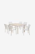 LifestyleGardenUrbanite sett m. 160 cm bord og 6 stabelbare lenestoler...