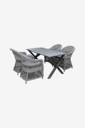 LifestyleGardenBord 150 cm og 4 stk Marbella-stolerGråSpisegrupperFra ...