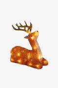 KonstsmideB/O Reinsdyr i akryl 24 LED 22 cmBrunDekorativ julebelysning...