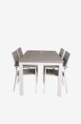 Venture HomeSpisegruppe Athena inkl. 4 stabelbare Louis spisestolerGrå...