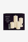 DeluxeHomeartLED Giftbox Pillar Candle 4 stk + fjernkontrollHvitLysFra...