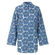 Blomsterbrodert Oversized Skjorte