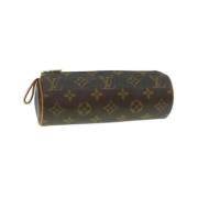 Pre-owned Brunt lerret Louis Vuitton veske