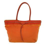 Pre-owned Oransje lerret Prada Canapa Tote