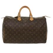 Pre-owned Brunt lerret Louis Vuitton Speedy